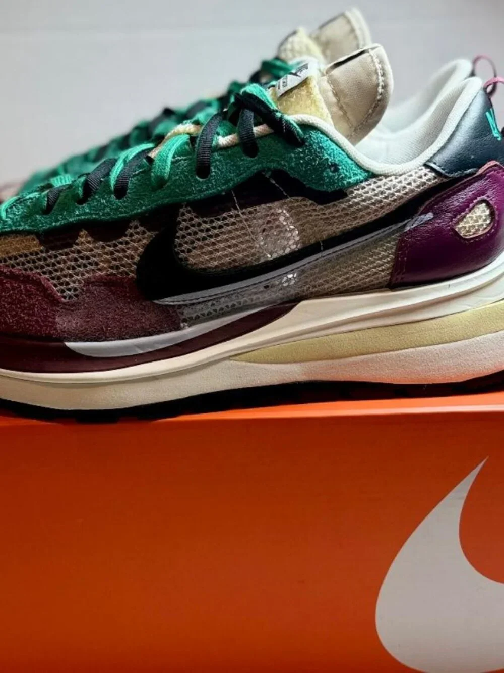NIKE X SACAI VAPOR WAFFLE VILLAIN RED STRING BLACK SZ 12 DD3035-200 Exc. Cond.